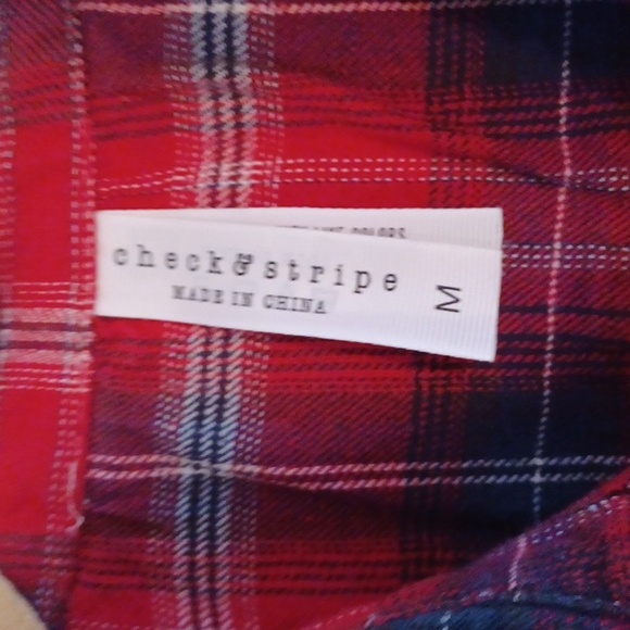 Flannel shirt Check & Stripe junior size medium - Picture 2 of 4